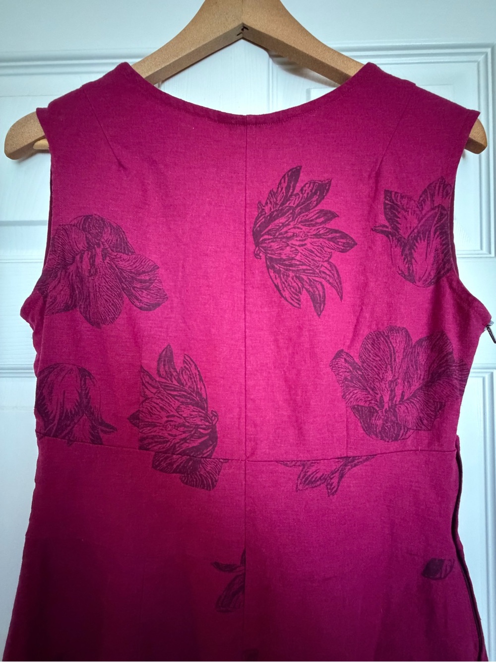 Smoking Lily Fuchsia Pink Linen Dress - Picture 9 of 11
